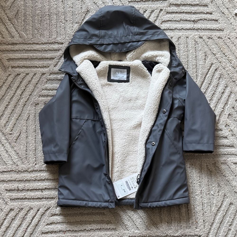 Gray Kids weatherproof Jacket with Hood